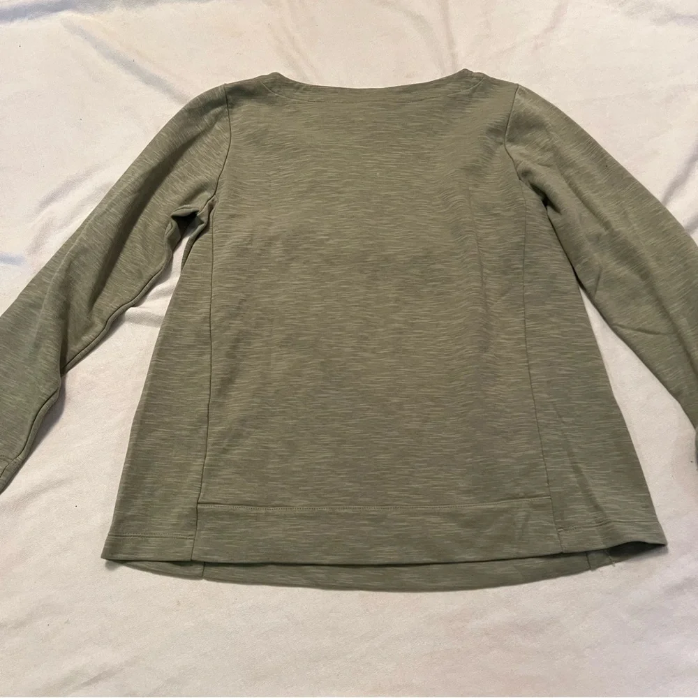 - J. Jill cotton blend pullover sweatshirt kangaroo pockets. - Picture 12 of 14
